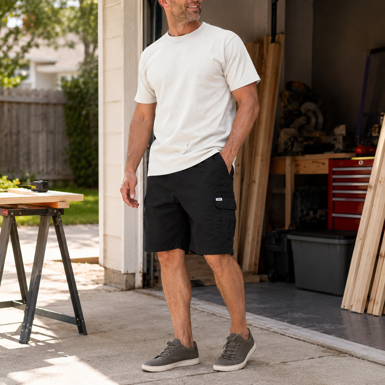 Men's Big & Tall Stretch Twill Cargo Shorts 8-Pack All Color Set