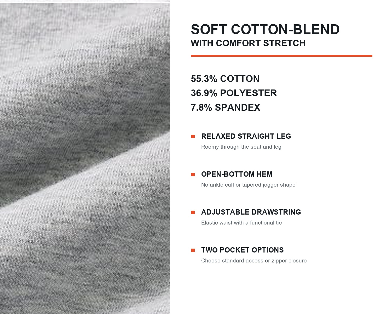 Men's Cotton-Blend Relaxed Straight-Leg Lounge Pants 8-Pack - Standard or Zipper Side