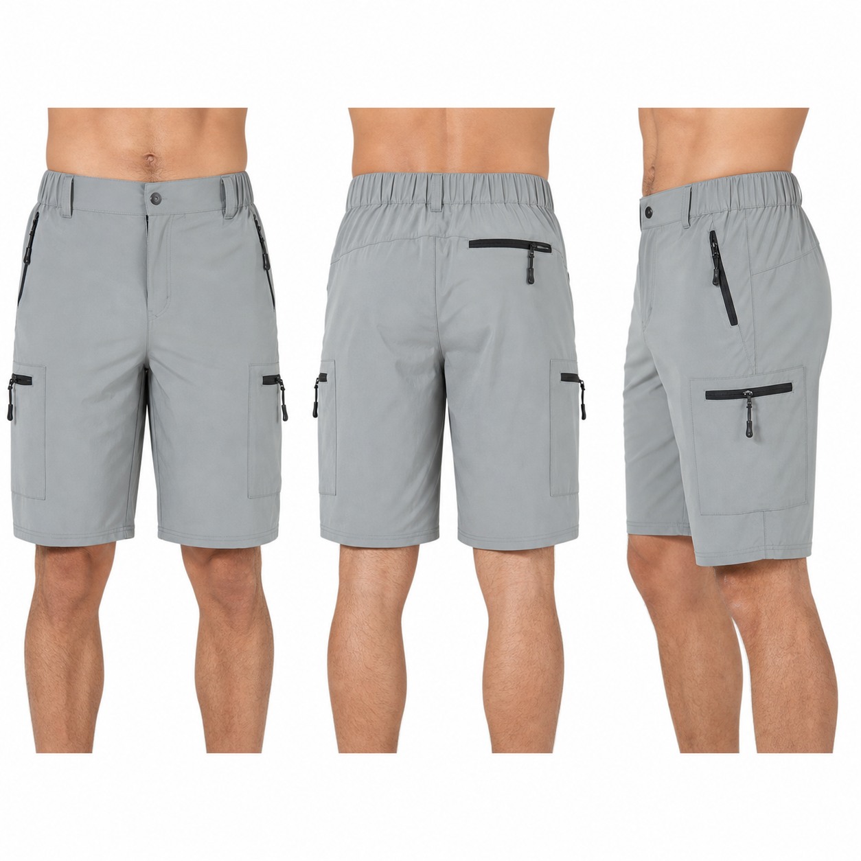 Men's Quick-Dry Hiking Cargo Shorts 8-Pack Mixed Color Set - Multi
