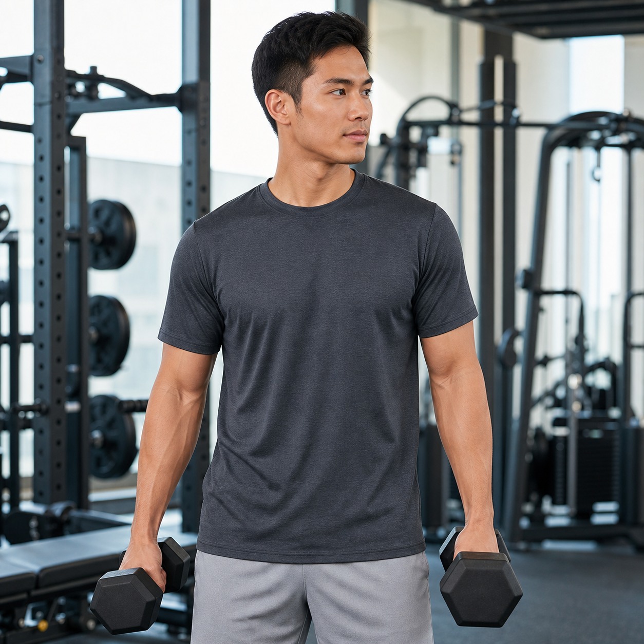 Men's Dry-Fit Athletic Crew Neck T-Shirts 10-Pack Mixed Color Set