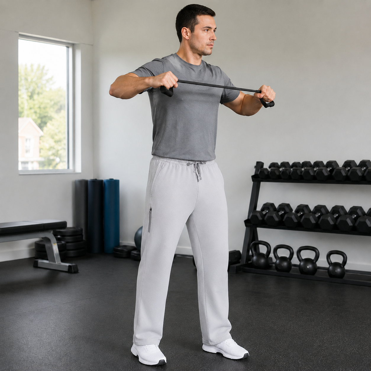 Men's Cotton-Blend Relaxed Straight-Leg Lounge Pants 8-Pack - Standard or Zipper Side