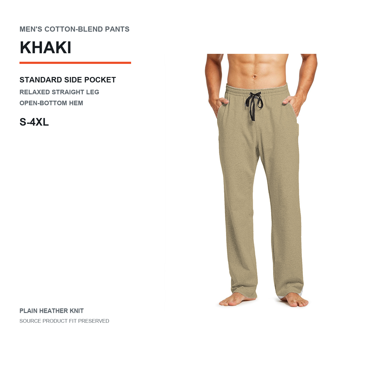 Men's Cotton-Blend Relaxed Straight-Leg Lounge Pants 8-Pack - Standard or Zipper Side
