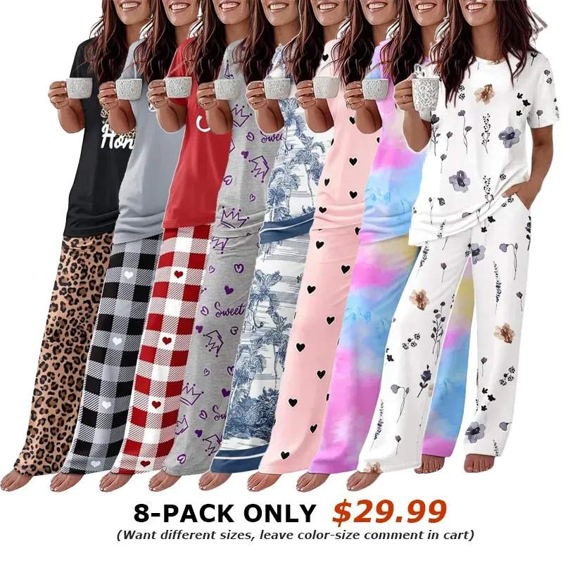 16-PACK ONLY $39.99 Women's Soft Stretch 2-Piece Pajama Set