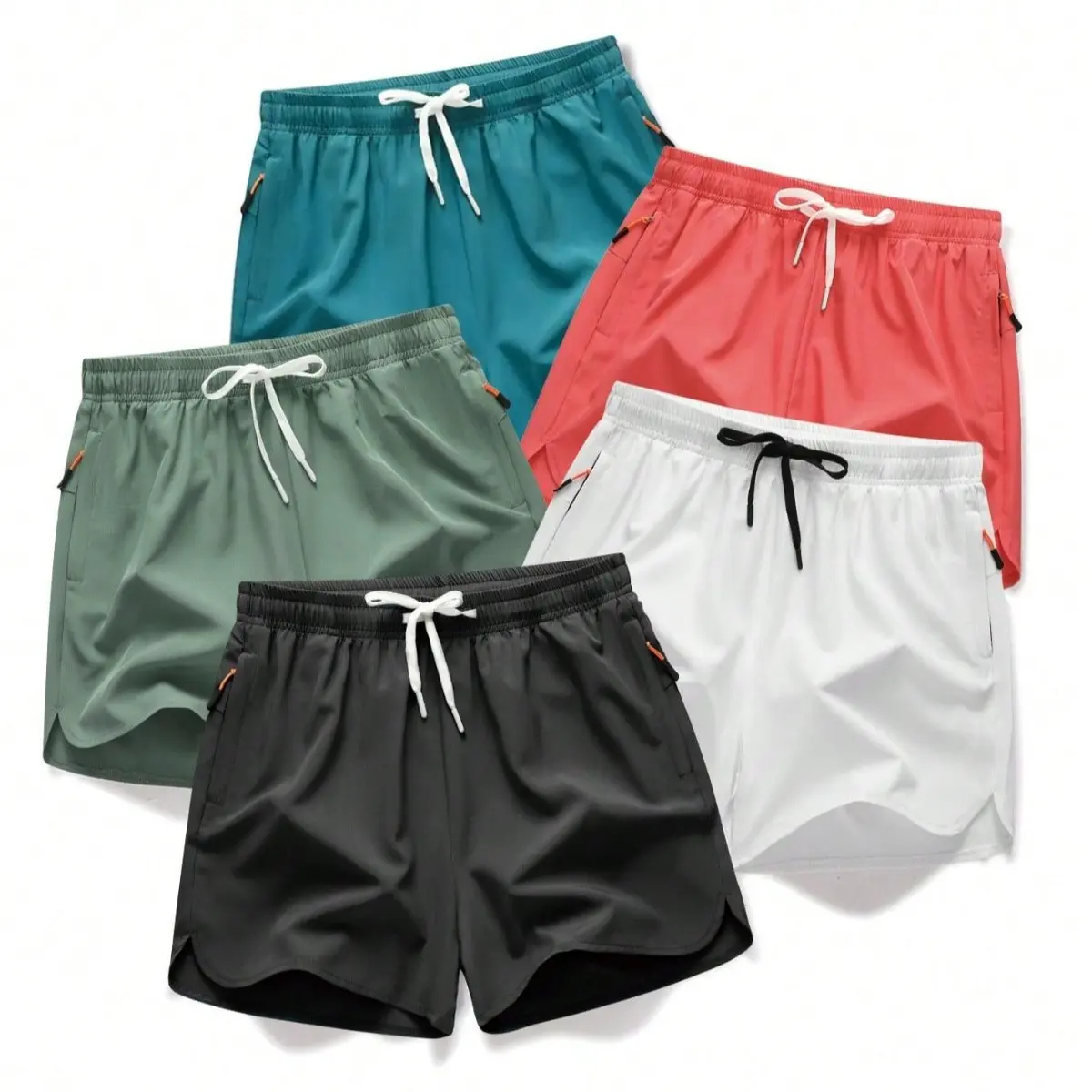 Men's Drawstring Zipper Pocket Shorts