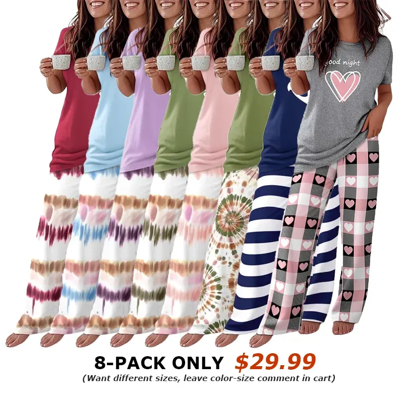 16-PACK ONLY $39.99 Women's Soft Stretch 2-Piece Pajama Set