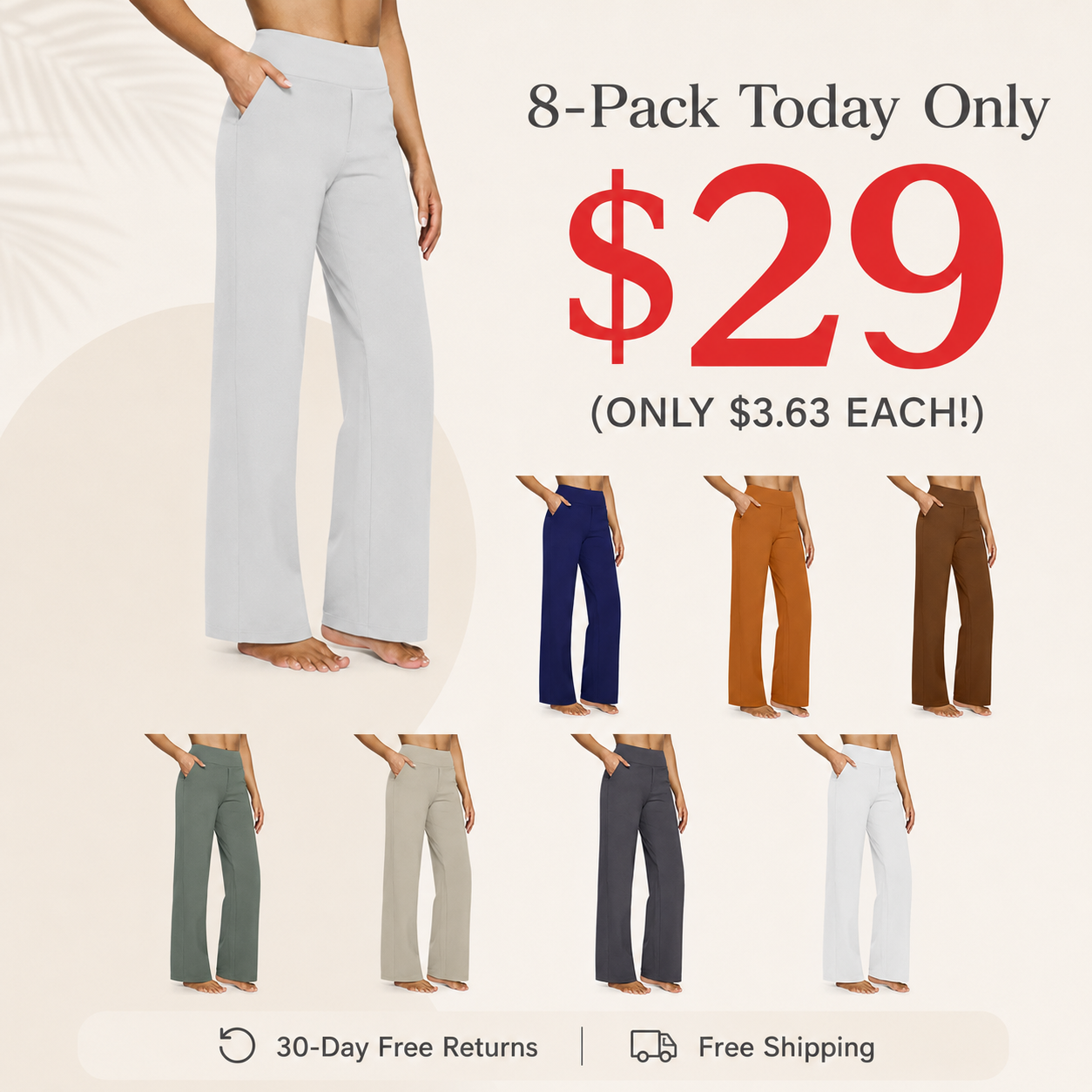 Women's Wide Leg Pants with Pockets