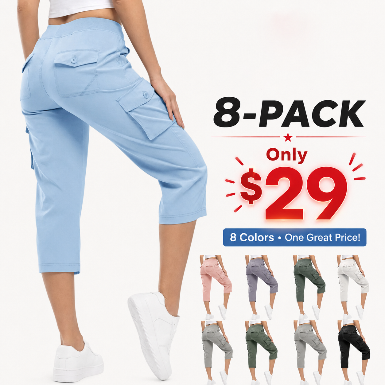 Women's Lightweight Hiking Capris: Quick-Dry 6 Pockets, Loose Fit2