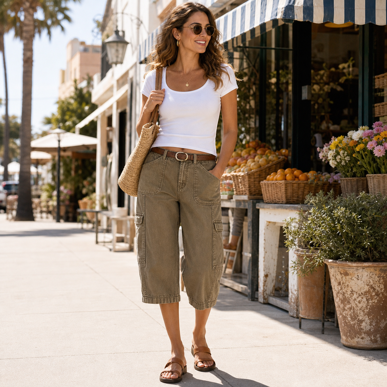 Summer Hot Sale?20Pack for $30?Women's Relaxed Cargo Capri Pants