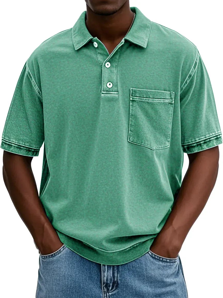 10-Pack Men's Retro Pocket Polo Shirts $26.99