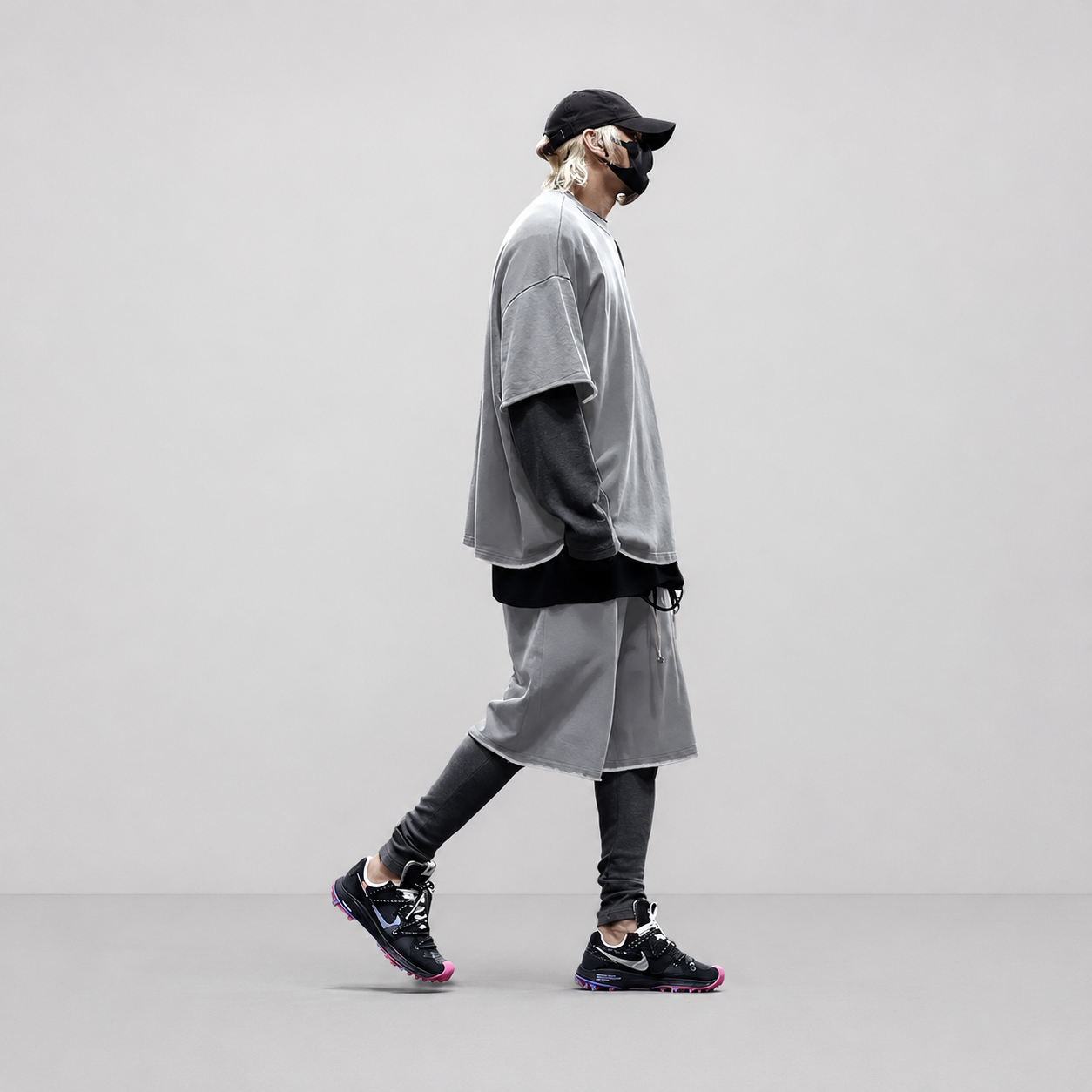Men's Oversized Frayed Edge T-Shirt & Shorts 2-Piece Casual Set