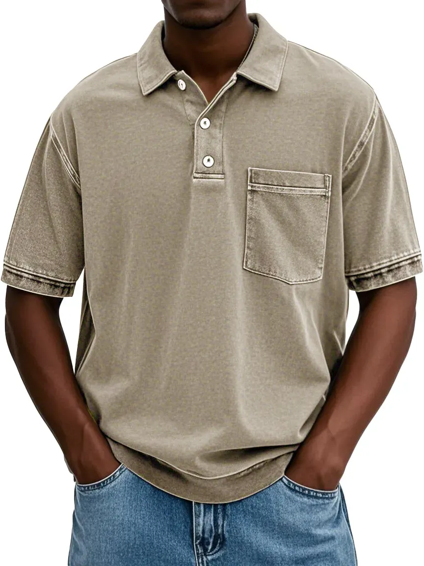 10-Pack Men's Retro Pocket Polo Shirts $26.99