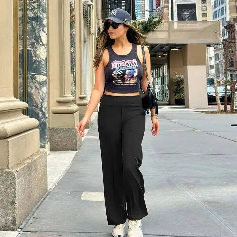 💘 Valentine’s Day Sale 💘Women’s High-Waist Wide Leg Pants – Business Casual Yoga Dress Pants with Pockets
