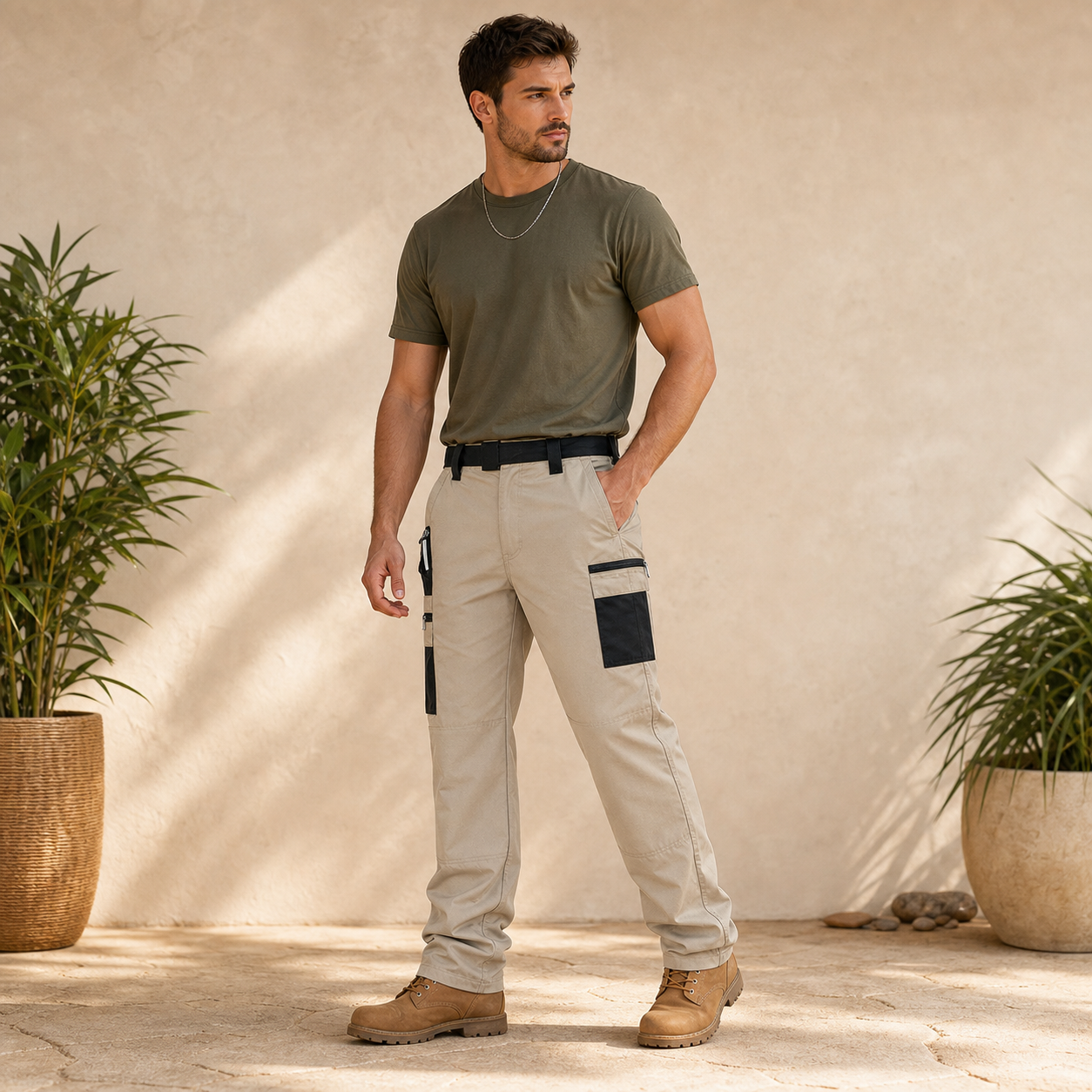 12-Pack Men's Contrast Pocket Cargo Pants $38