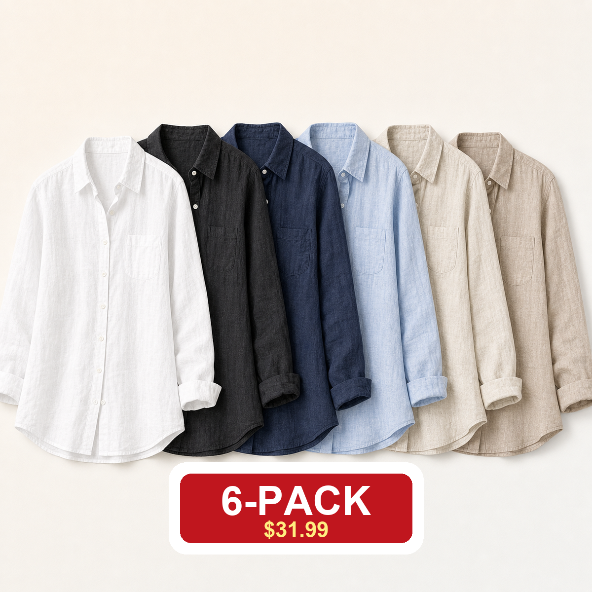 12-Pack Women's Lightweight Linen Shirts $39.99