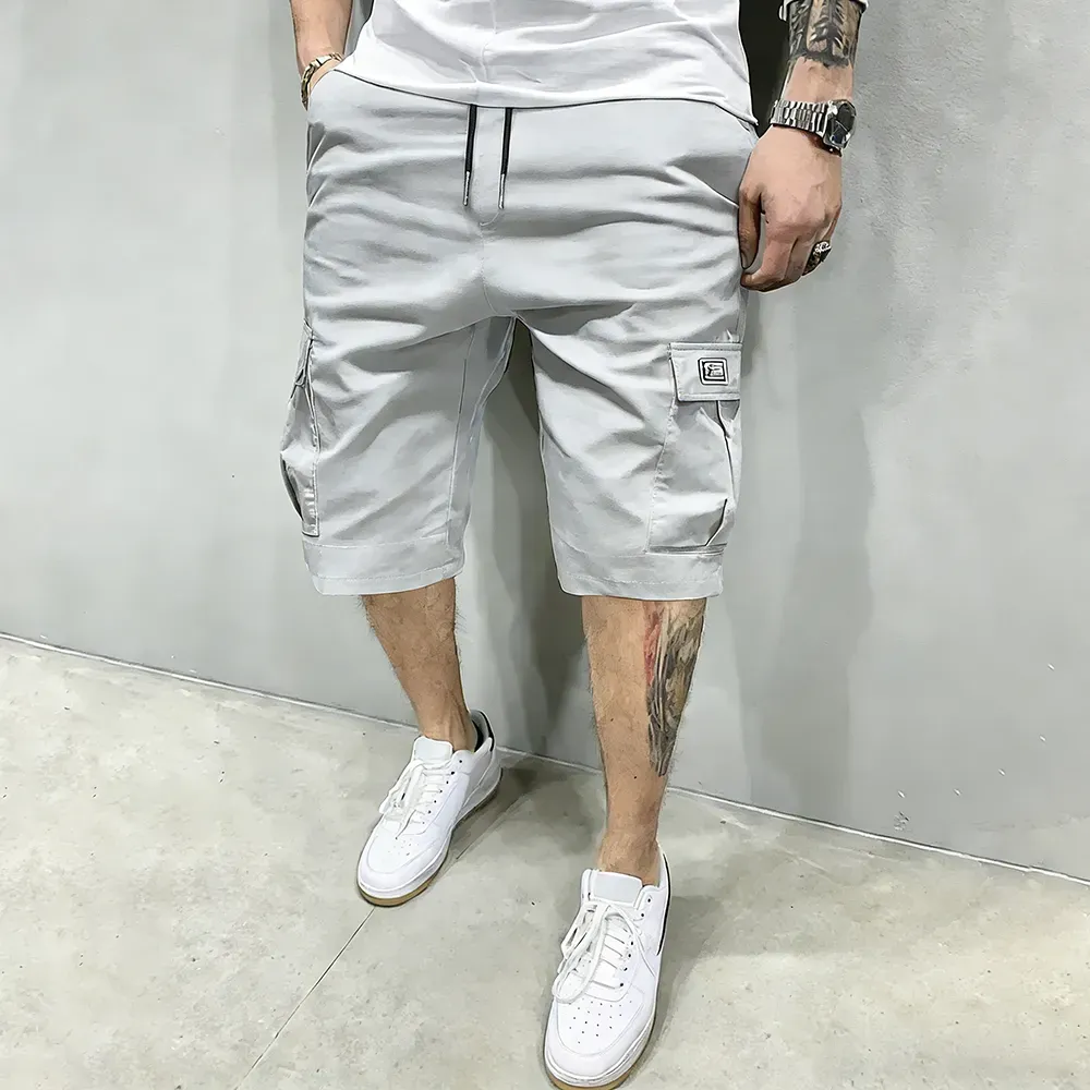 Men's Pockets Drawstring Cargo Shorts