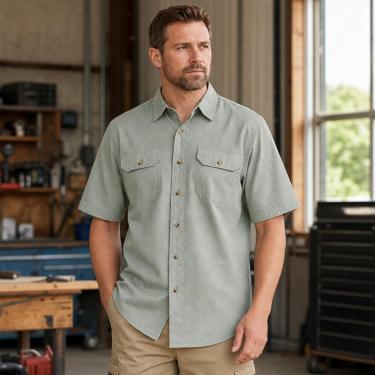 10-Pack Men's Short Sleeve Utility Shirts $34.99