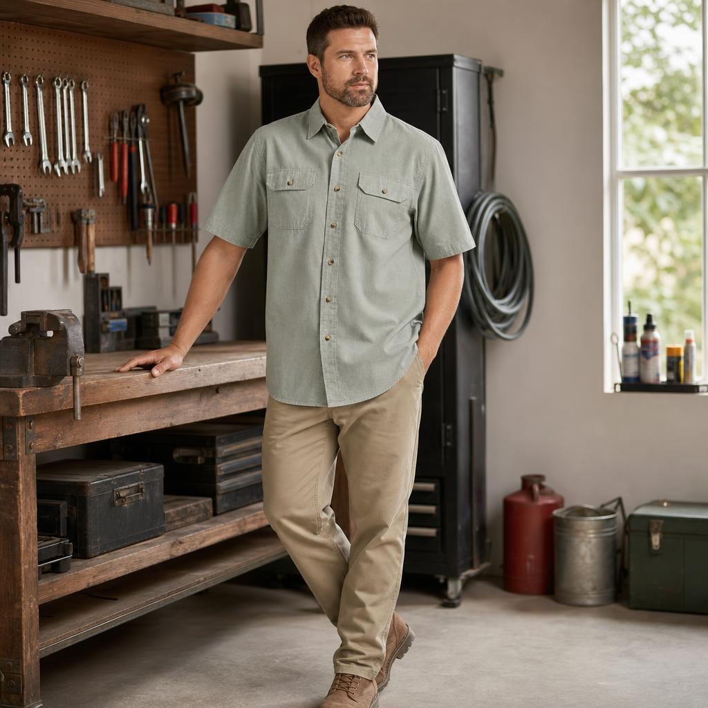 10-Pack Men's Short Sleeve Utility Shirts $34.99