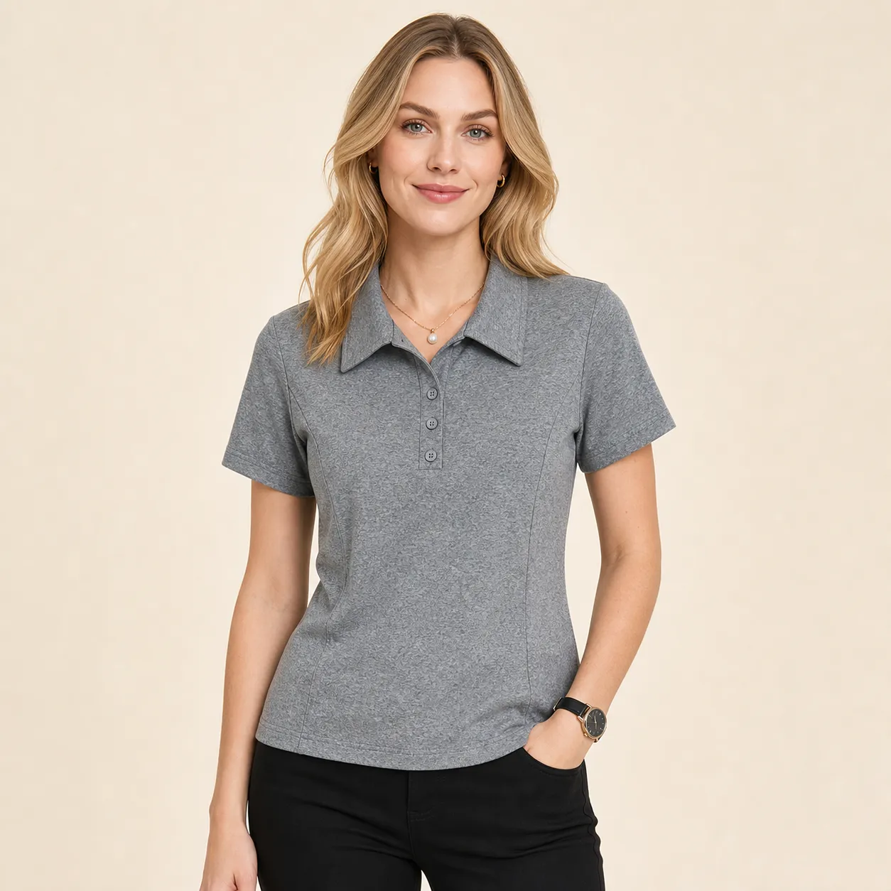 ⚡10-Pack for $28⚡Women's Short Sleeve Polo Shirt