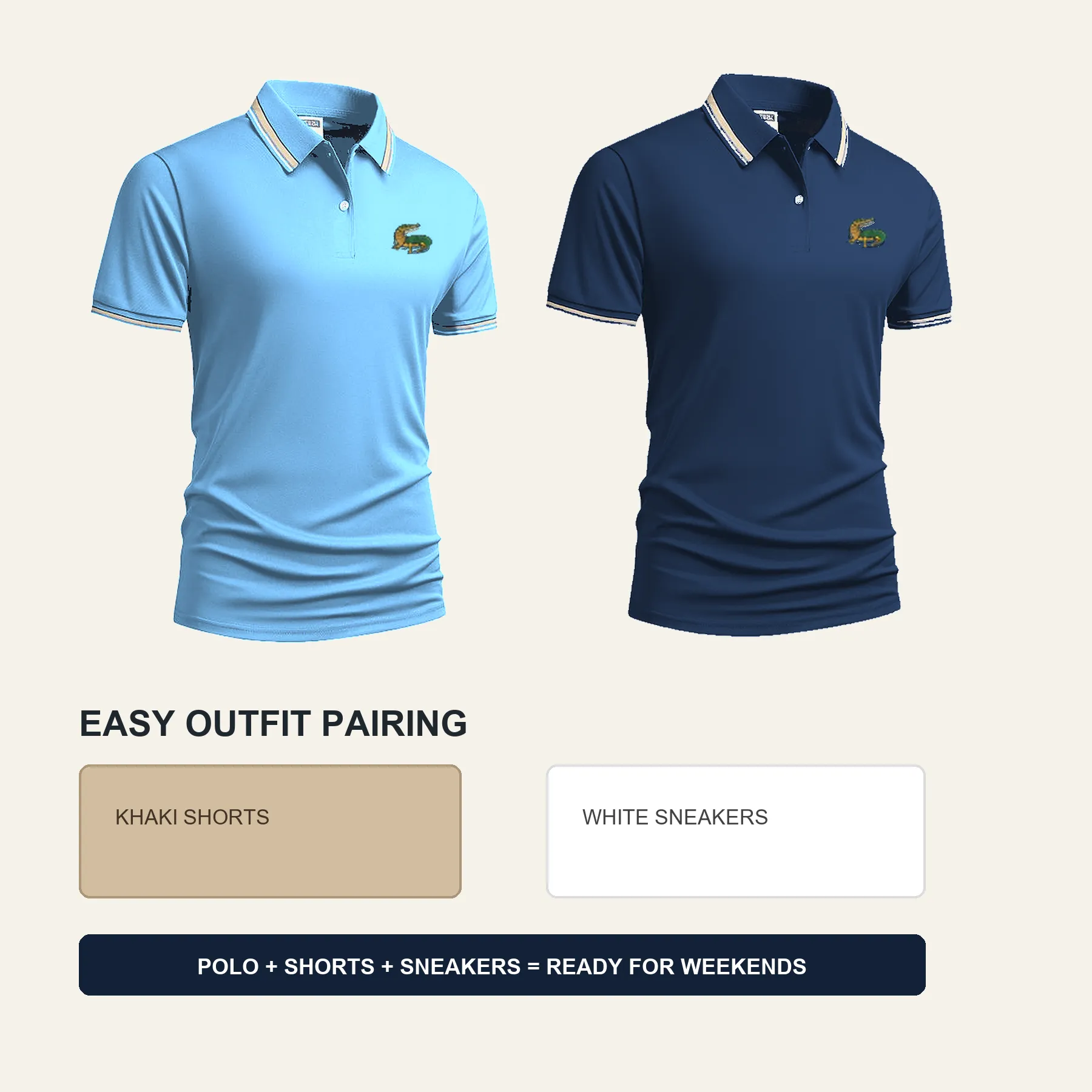 Men's Quick Dry Breathable Polo Shirt 15-Pack $34.99
