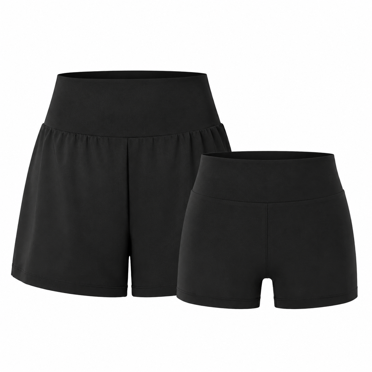 Flash Sale Women's 2-in-1 High Waisted Yoga Shorts Set with Pockets 8 Pack - white_bg