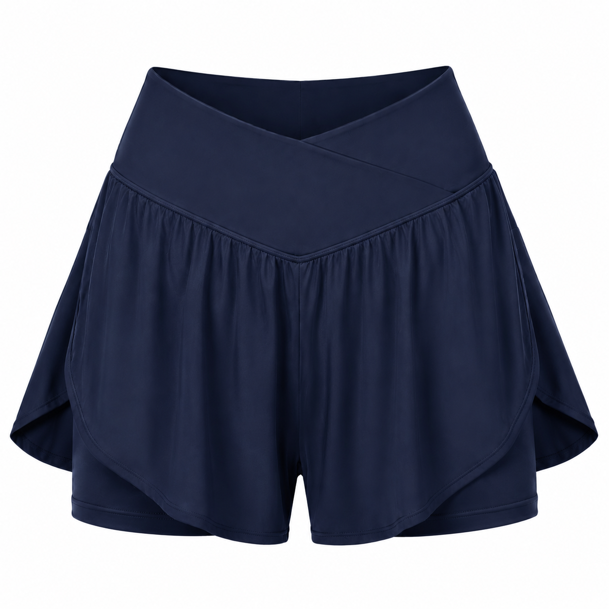 Flash Sale Women's 2-in-1 Flowy Crossover Athletic Running Shorts with Pockets 8 Pack - white_bg