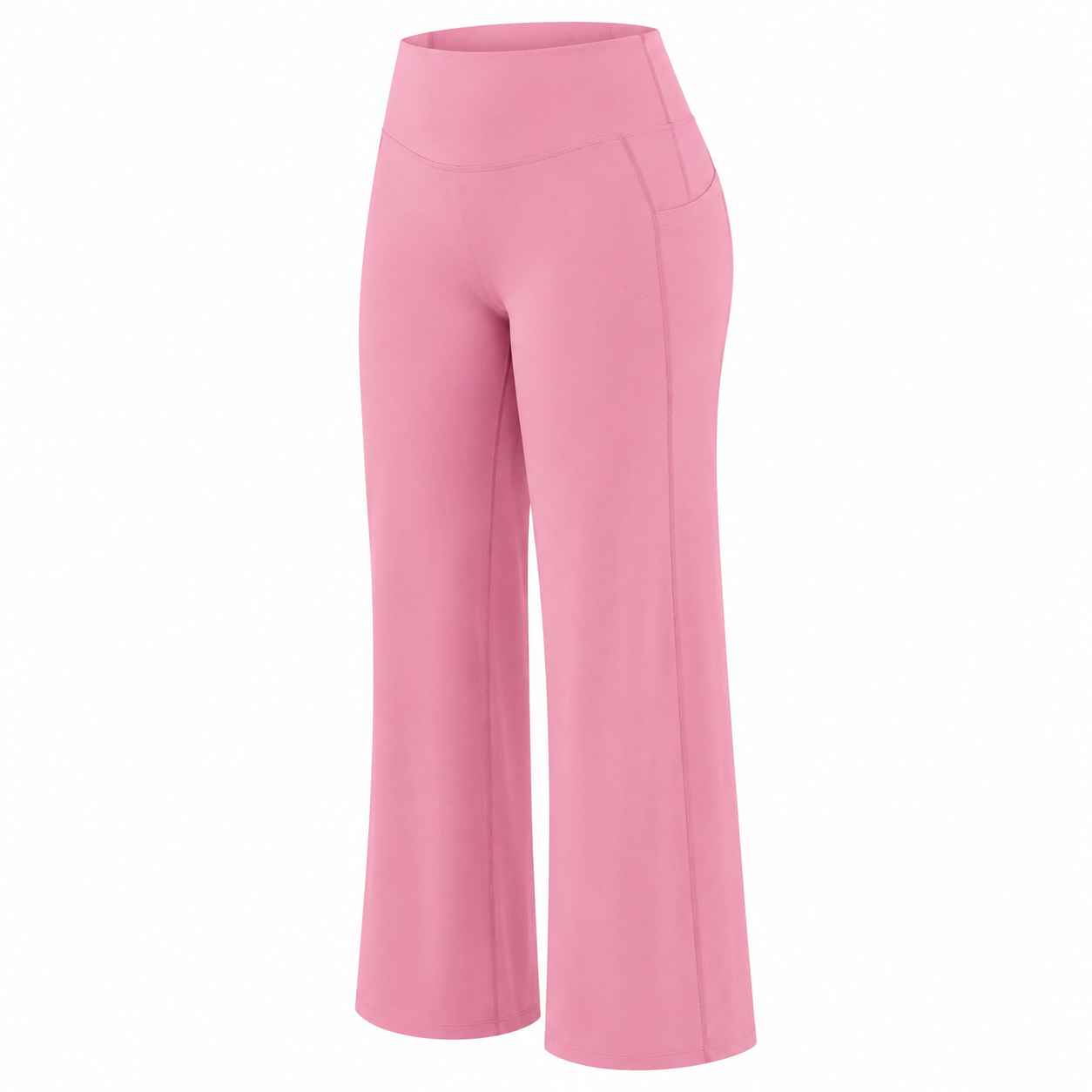 Flash Sale Women's High Waisted Soft Stretch Wide Leg Lounge Pants - white_bg