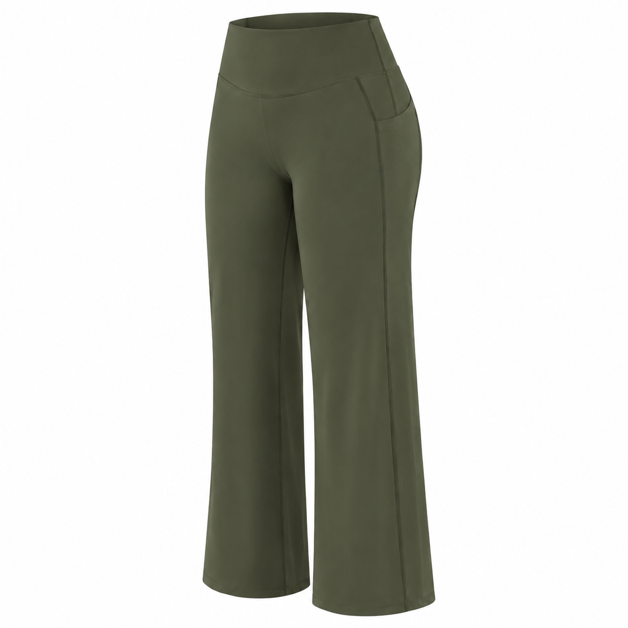 Flash Sale Women's High Waisted Soft Stretch Wide Leg Lounge Pants - white_bg