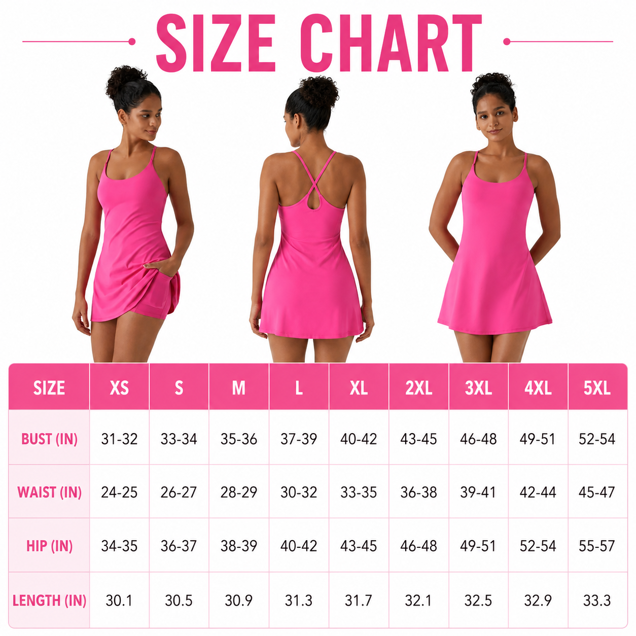 Flash Sale Softlyzero Plush Backless Active Dress-Easy Peezy, Spring Dresses, Dance Dresses for Women 8 Pack - size_chart
