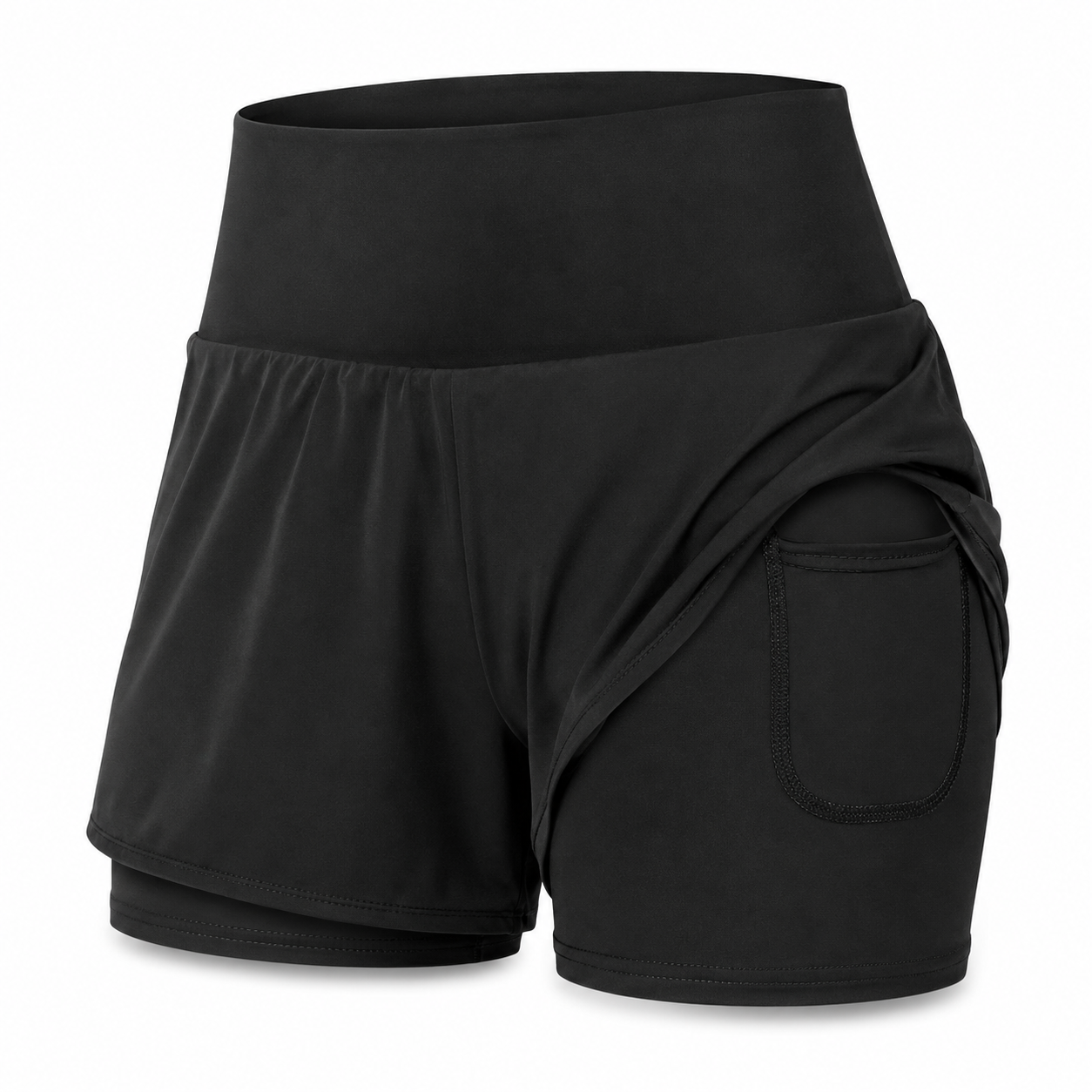 Flash Sale Women's 2 In 1 Pocket High Waist Sports Shorts, Casual Comfy High Stretch Yoga Bottoms For Gym Workout Running, Summer Clothes Women, Ladies Summer Sportswear, Fitness Yoga Shorts, Athleisure Gym Shorts 8 Pack - white_bg