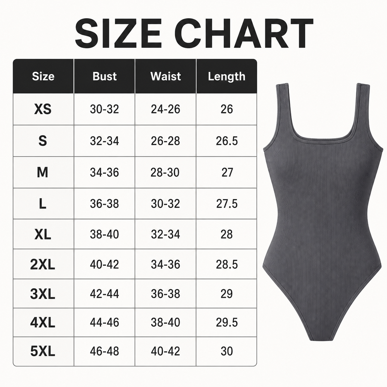 Flash Sale Women's 3 Piece Ribbed Sleeveless Square Neck Bodysuit Set 8 Pack size chart