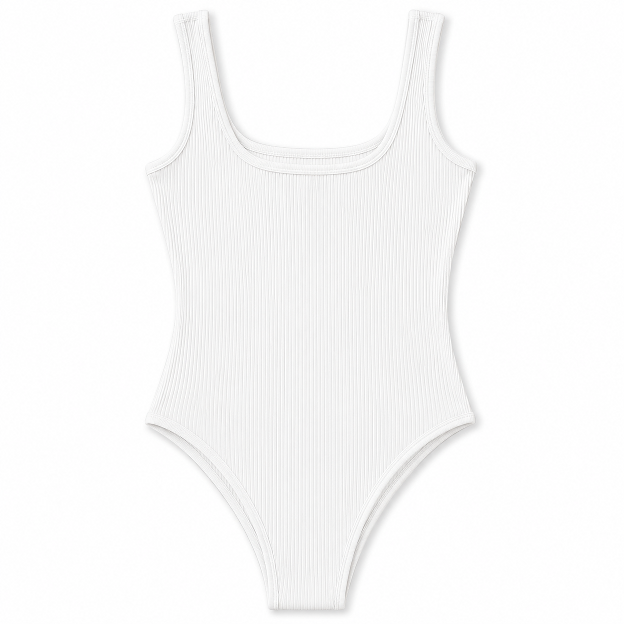 Flash Sale Women's 3 Piece Ribbed Sleeveless Square Neck Bodysuit Set 8 Pack - white_bg