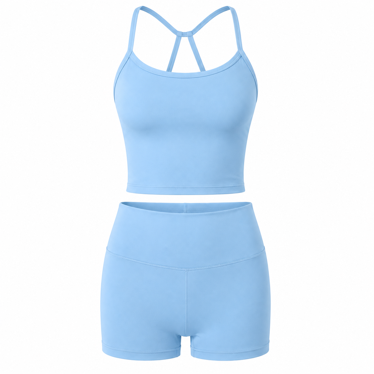 Flash Sale Women's Solid Backless Crop Cami Top & Shorts Set 8 Pack - white_bg_06