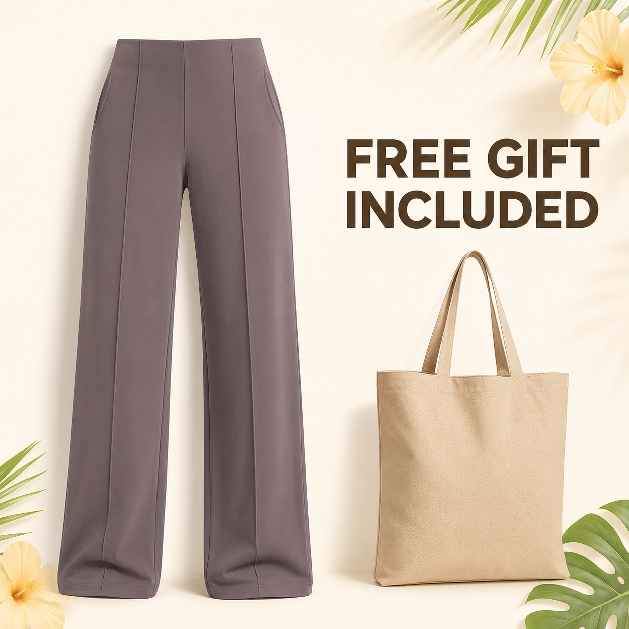 Flash Sale G4Free Wide Leg Pants for Women High Waisted Soft Stretchy with Pockets 8 Pack - free_gift