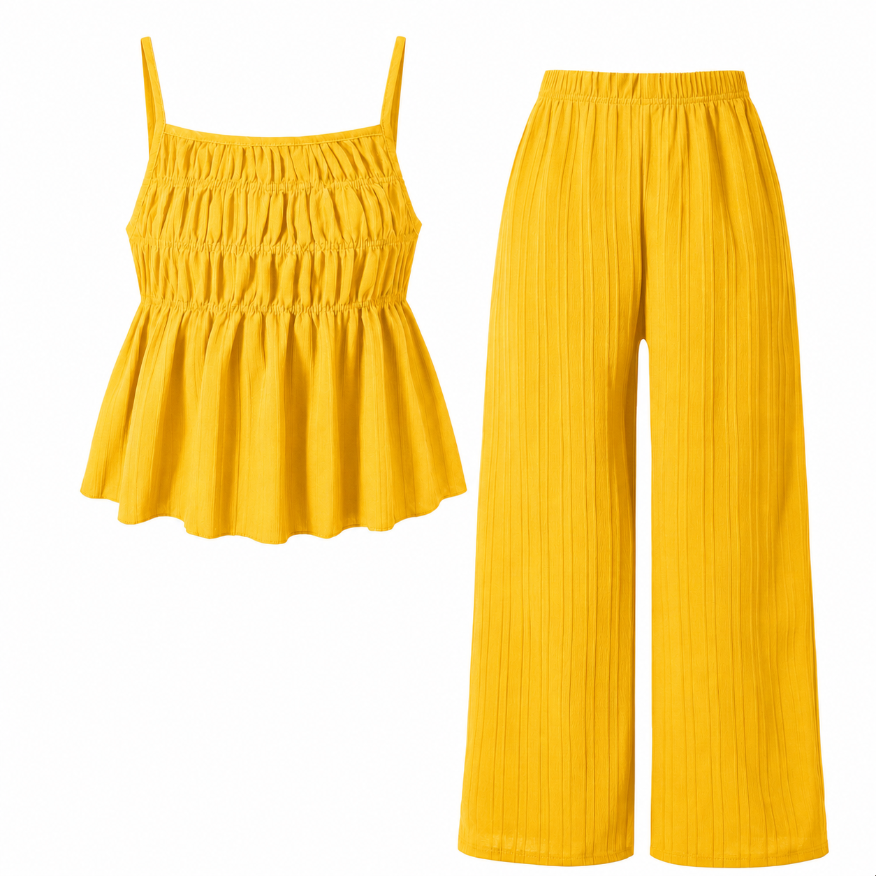 Two-Piece Cami Top and Wide Leg Pants Set for Daily Outdoor Wear 8 Pack - white_bg
