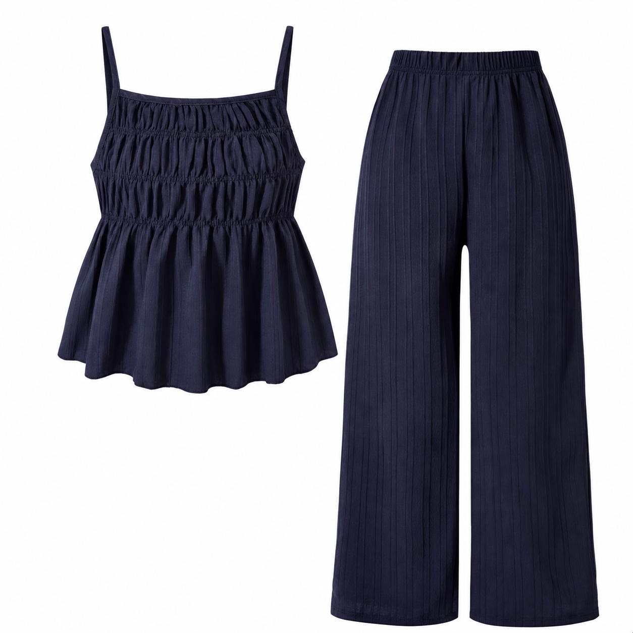 Two-Piece Cami Top and Wide Leg Pants Set for Daily Outdoor Wear 8 Pack - white_bg