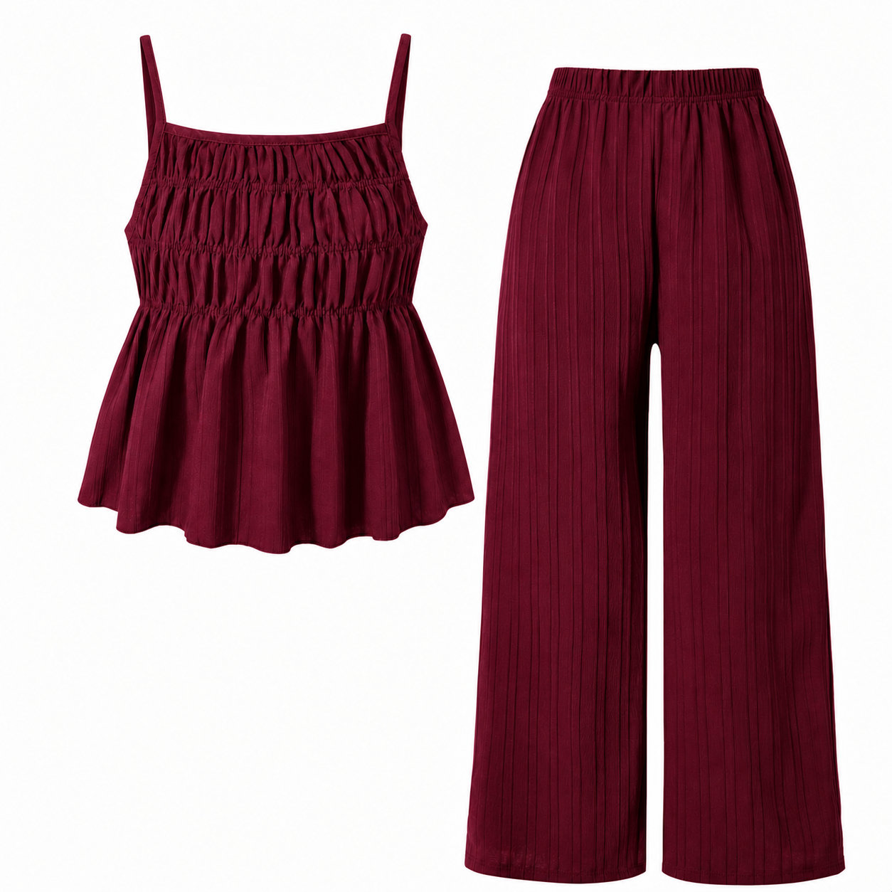 Two-Piece Cami Top and Wide Leg Pants Set for Daily Outdoor Wear 8 Pack - white_bg