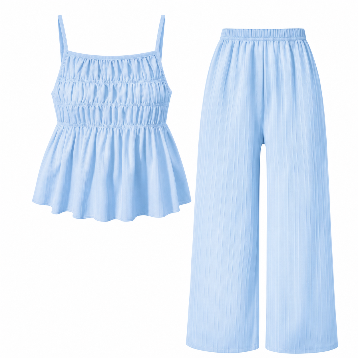 Two-Piece Cami Top and Wide Leg Pants Set for Daily Outdoor Wear 8 Pack - white_bg
