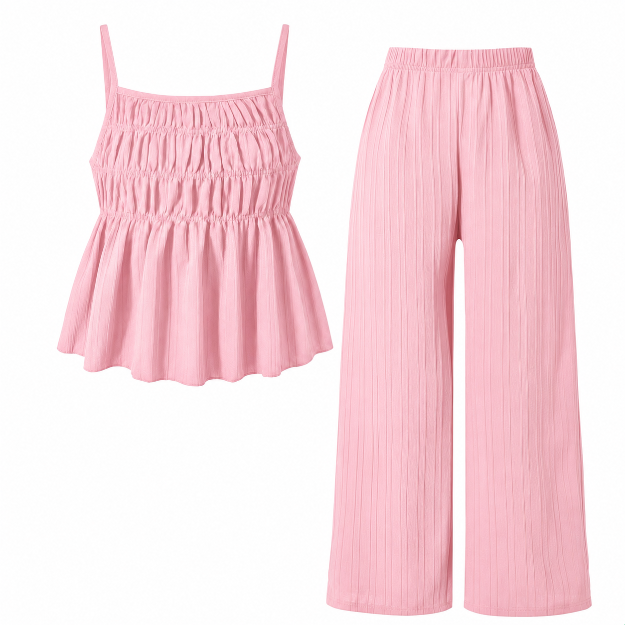 Two-Piece Cami Top and Wide Leg Pants Set for Daily Outdoor Wear 8 Pack - white_bg