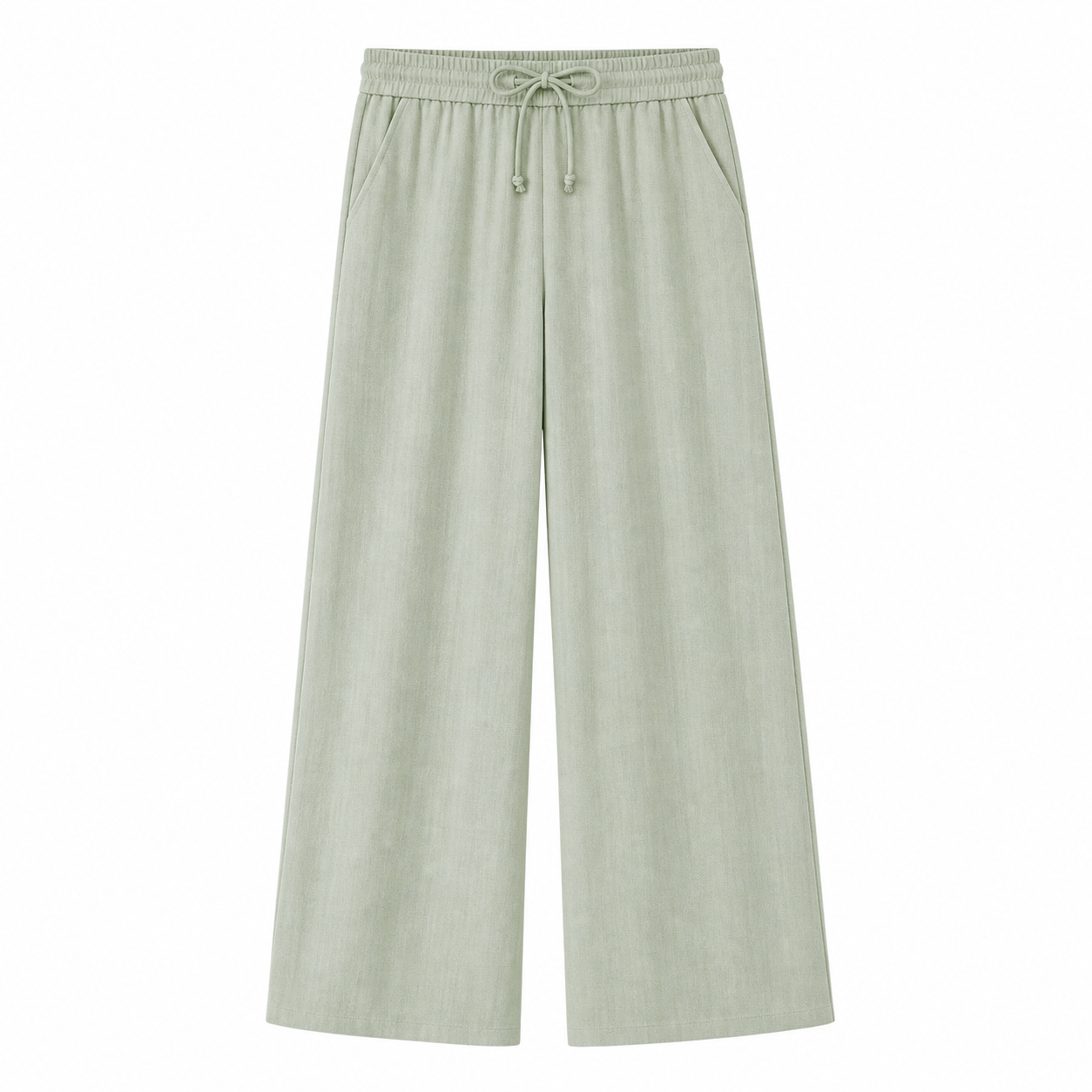 High Waisted Drawstring Pocket Wide Leg Linen-Feel Pants 8 Pack - white_bg_mountain_spring