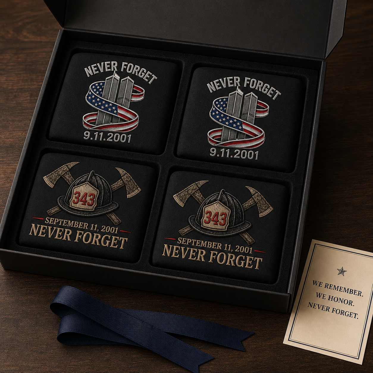 🔥49% Off Last Day -Never Forget 9/11 Memorial Firefighter Car Headrest Covers – 343 Tribute