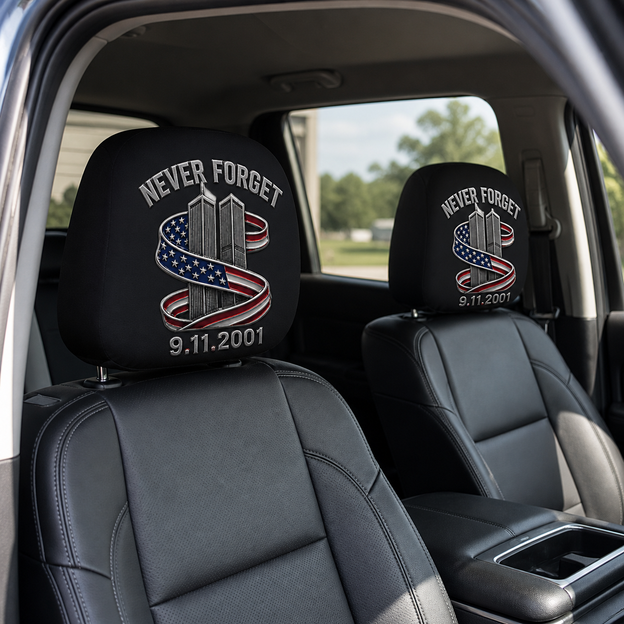 🔥49% Off Last Day -Never Forget 9/11 Memorial Firefighter Car Headrest Covers – 343 Tribute