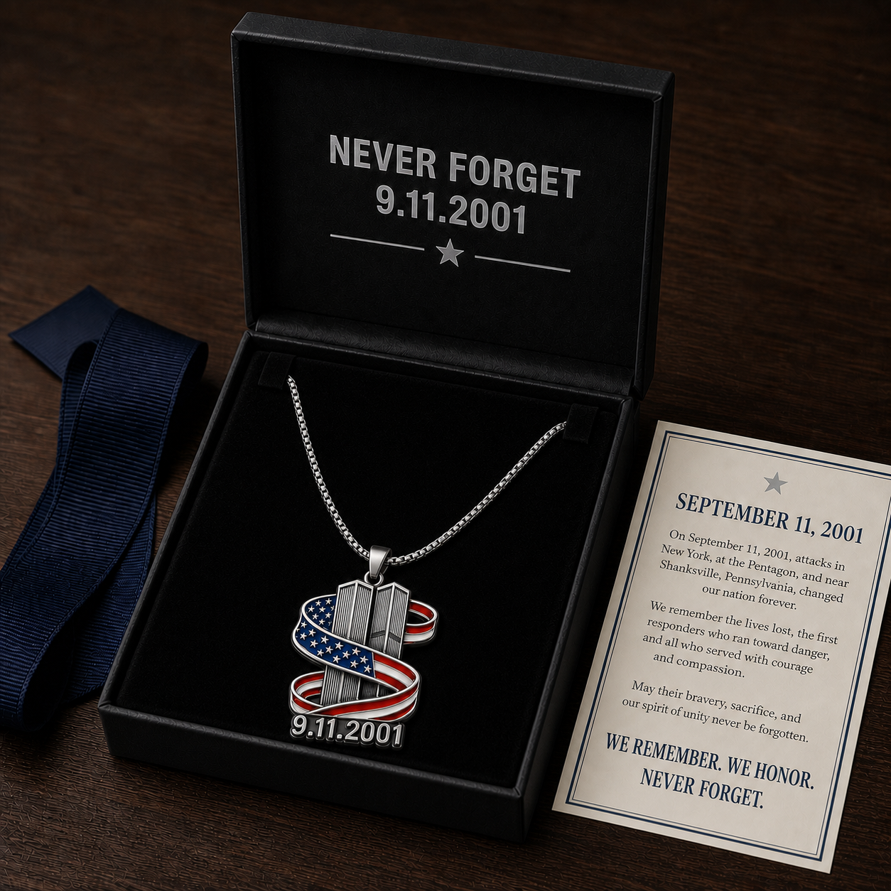 🔥49% Off Last Day -Never Forget 9.11.2001 Memorial Pendant – A Tribute You Can Carry Every Day