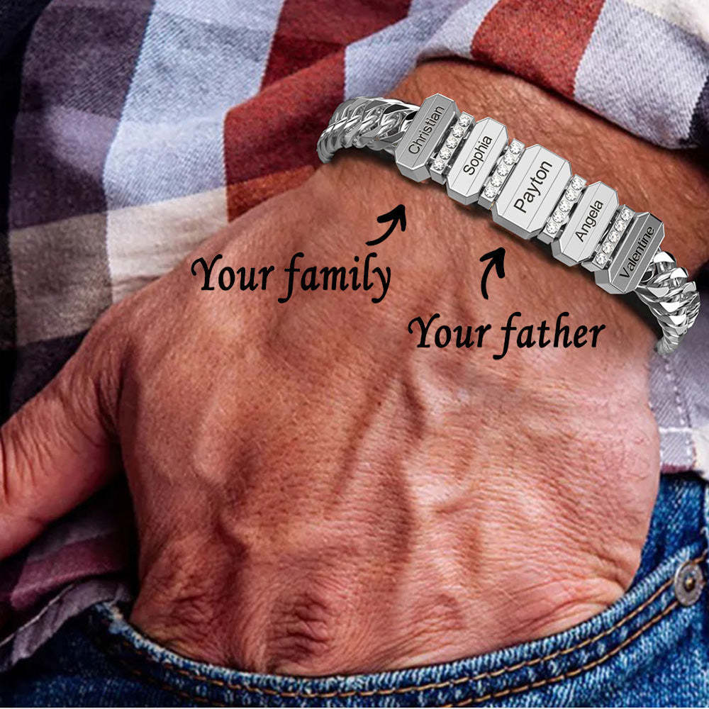 Men's Cuban Link With Personalized Diamond Beads Father's Day Gift