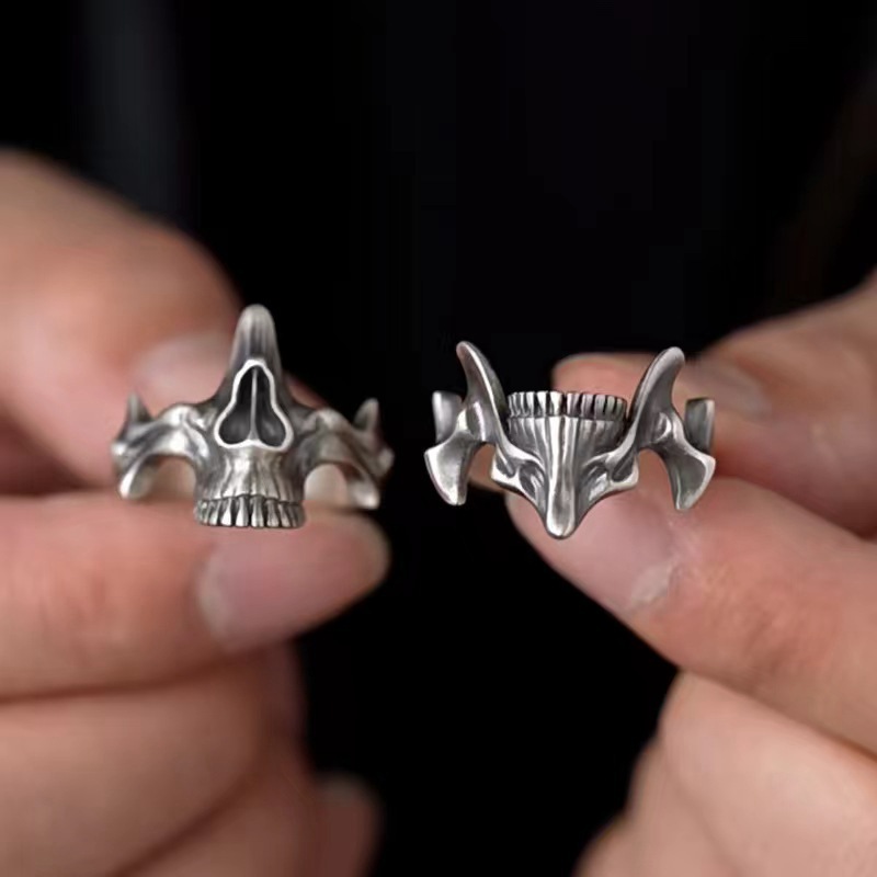 🔥Hot Sale 50% OFF🔥Chiba Skull Ghost Face 2-In-1 Single Ring Trendy Ring
