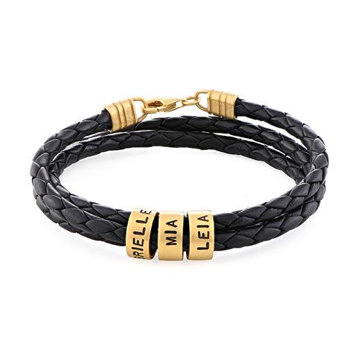 ❤Perfect gift🎁 Braided Leather Bracelet with Small Custom Beads