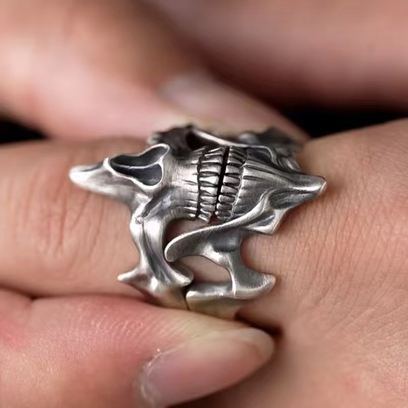 🔥Hot Sale 50% OFF🔥Chiba Skull Ghost Face 2-In-1 Single Ring Trendy Ring