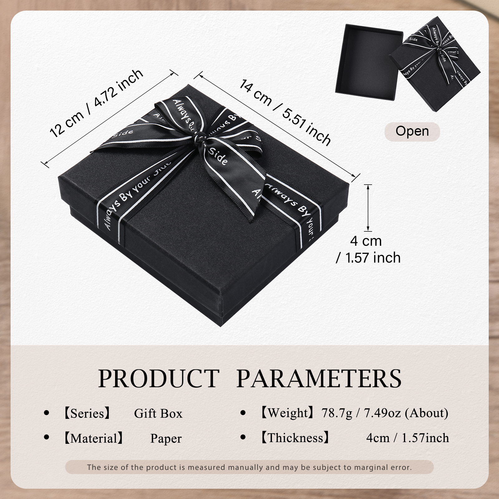 Exquisite Gift Box Black Gift Packaging Jewelry Box