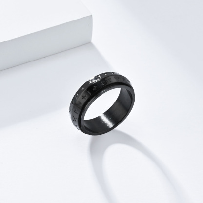 🔥Last Day Promotion 50% OFF🔥Viking Script Rotatable Titanium Steel Ring For Stress Relief