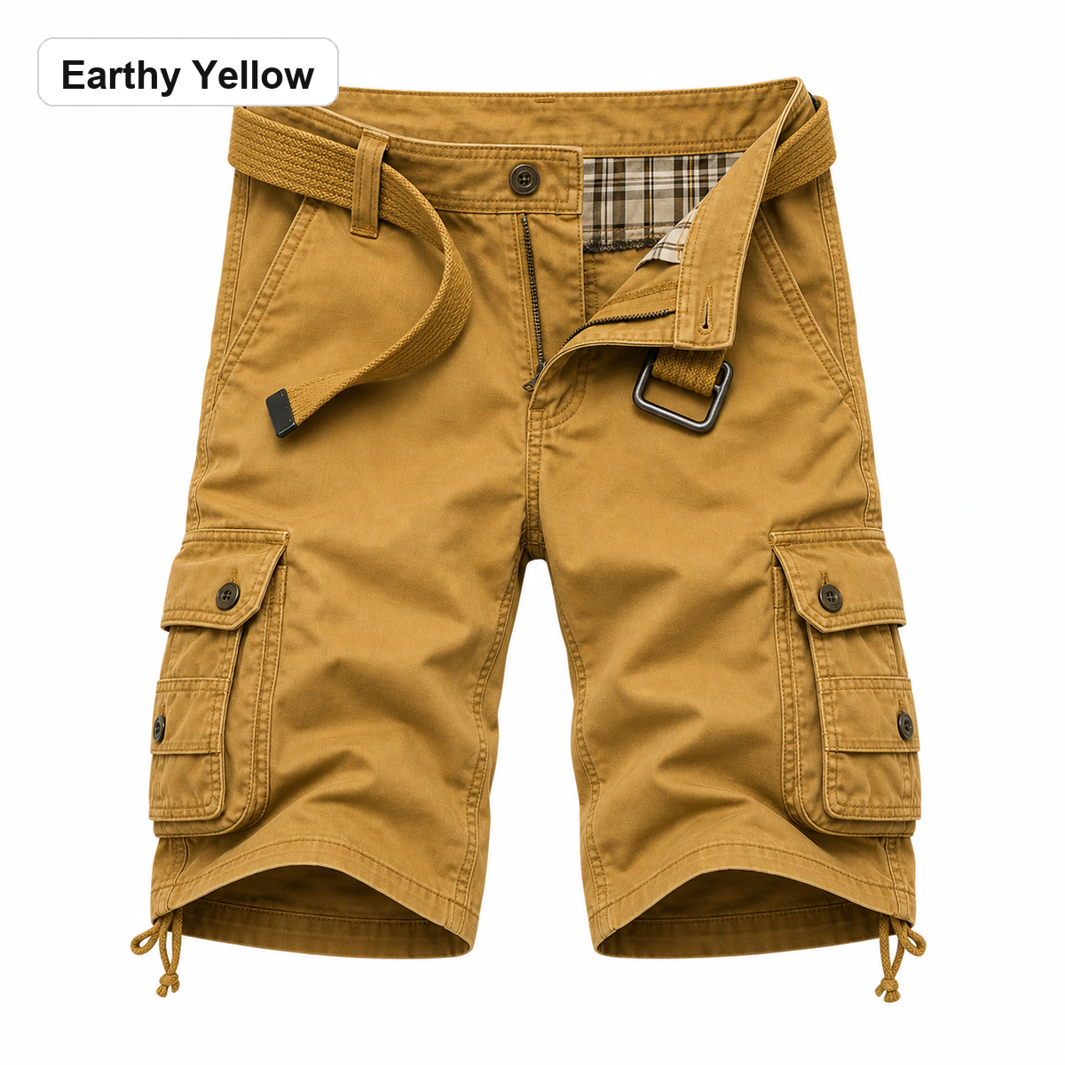 Men's 8-Pack Camouflage Casual Shorts - Earthy Yellow