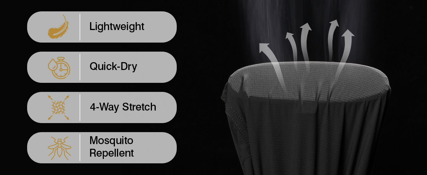 Men's lightweight utility pants for outdoor and travel wear